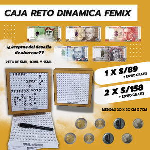 CAJA RETO DINAMICO DE 5MIL, 10MIL Y 15MIL + ENVIO GRATIS